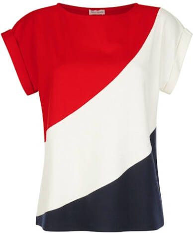 alba moda Shirt met color blocking Rood/Wit/Marine