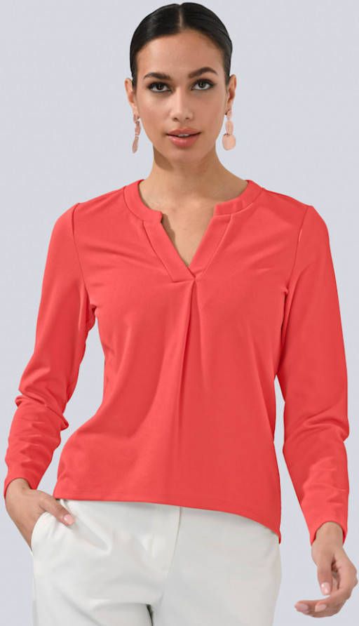 alba moda Shirt met V hals Koraal