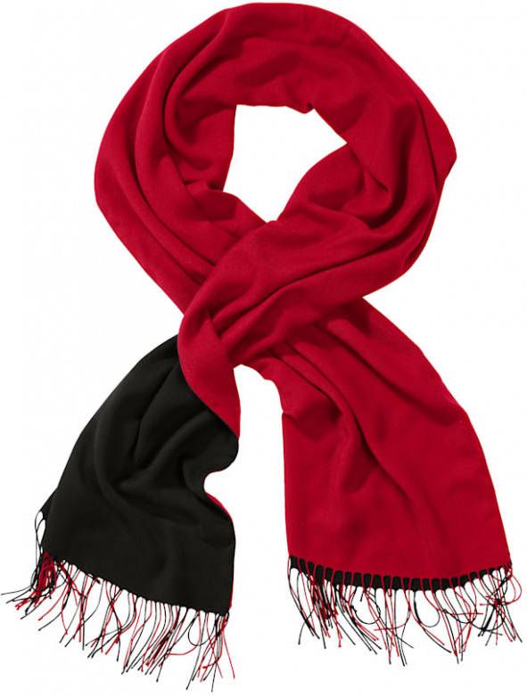 alba moda Sjaal in dubbellaagse uitvoering Rood/Zwart