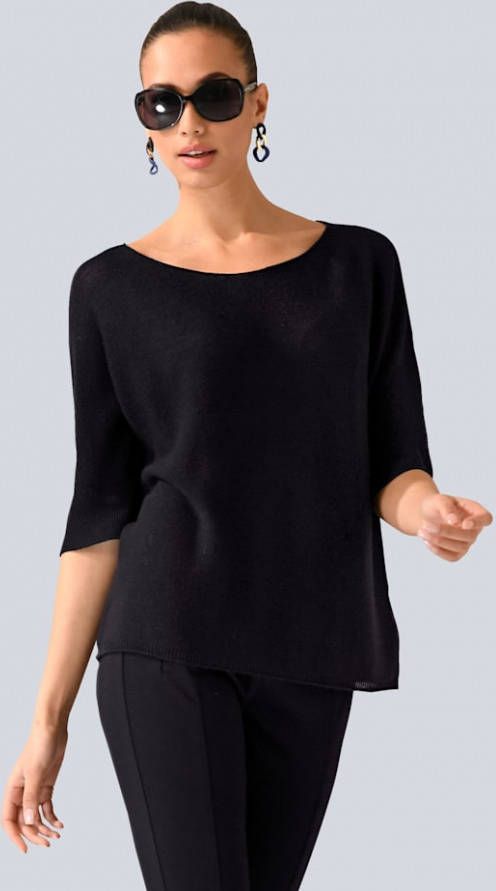 alba moda Trui met laag aangezette mouwen Zwart