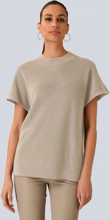 alba moda Trui met V hals Beige