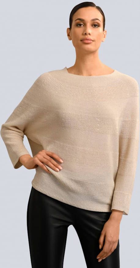 alba moda Trui van licht, gebreid materiaal Beige