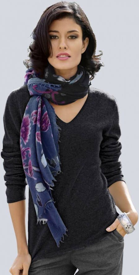 alba moda Trui van zacht kasjmier Zwart