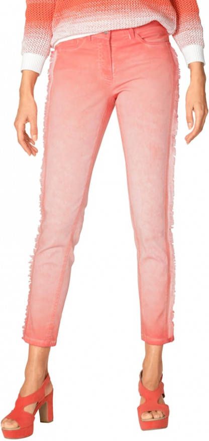 AMY VERMONT Jeans met franjes langs de zijnaad Rood