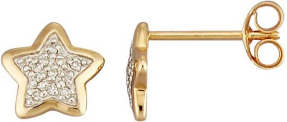 AMY VERMONT Oorstekers Ster met diamanten Geelgoudkleur