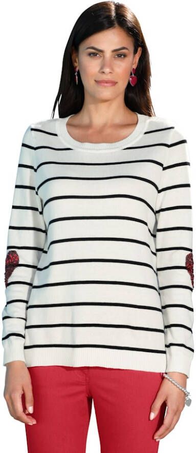 AMY VERMONT Trui met pailletten Wit/Rood/Zwart