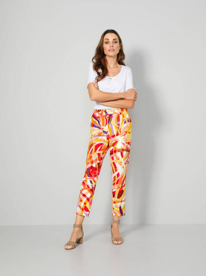 MONA 7/8 broek met praktisch bindbandje Multicolor