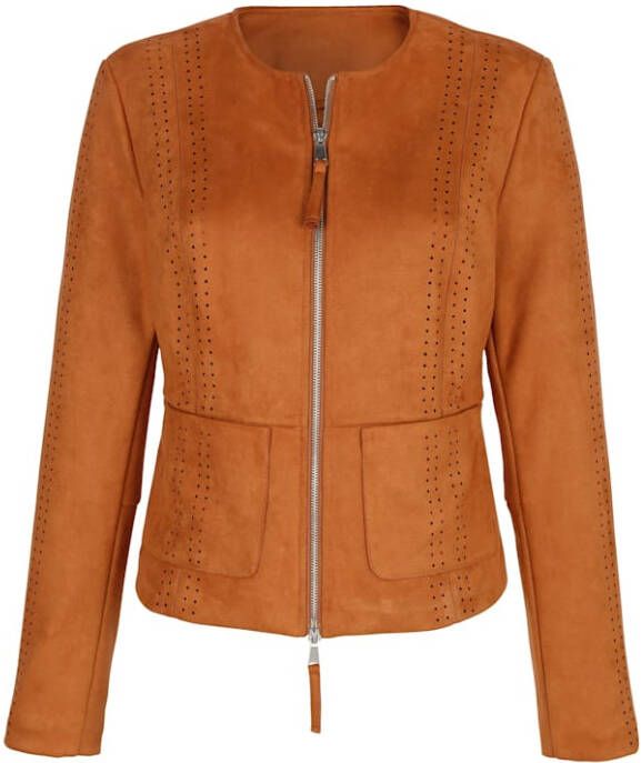 MONA Blazer met zachte touch Cognac