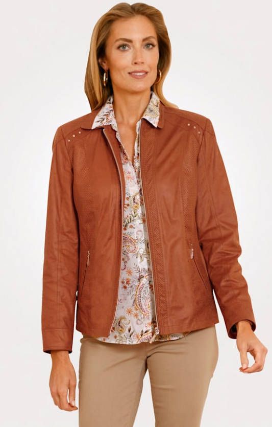 MONA Blazer van imitatiesuède Roest