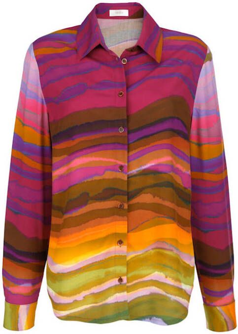 MONA Blouse met multicolor degradé kleurverloop Multicolor