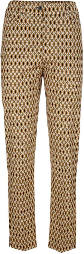 MONA Broek met grafische print Bruin/Terra