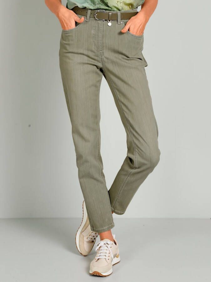 MONA Broek van stretchmateriaal Kaki