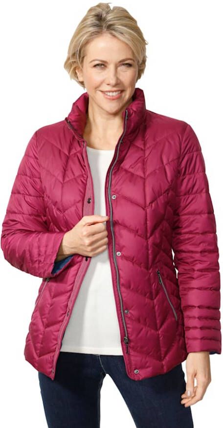 MONA Gewatteerde jas in donslook Cyclaam