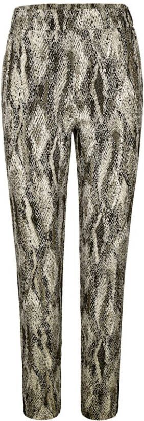 MONA Instapbroek met animaldessin Zwart/Goudkleur