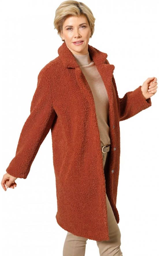 MONA Jas van zacht teddymateriaal Roest