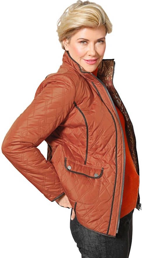 MONA Keerbare jas met animaldessin Roest/Donkerbruin