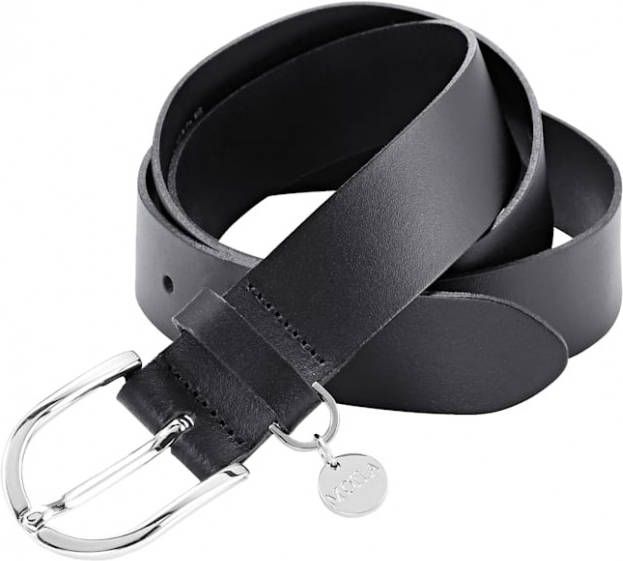 MONA Leren riem met hanger Zwart