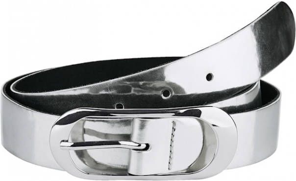 MONA Leren riem Zilverkleur