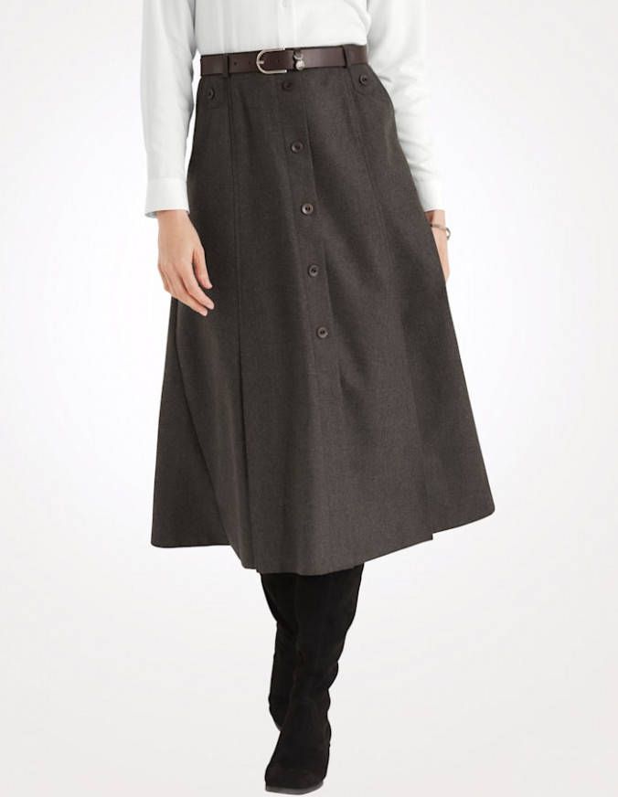 MONA Rok met wol Taupe