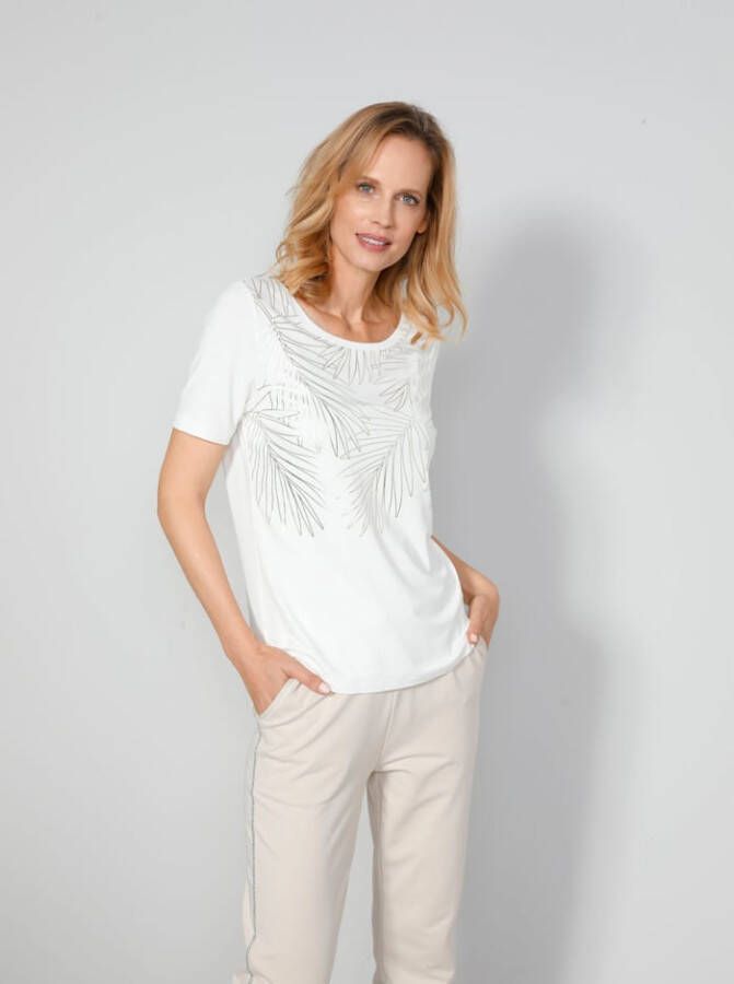 MONA Shirt met bloemenprint Ecru