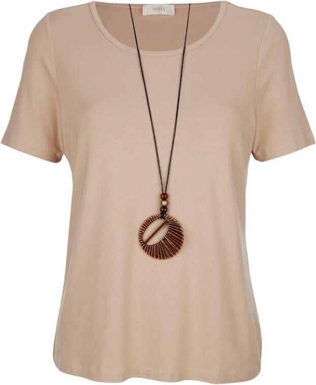 MONA Shirt met losse ketting Beige