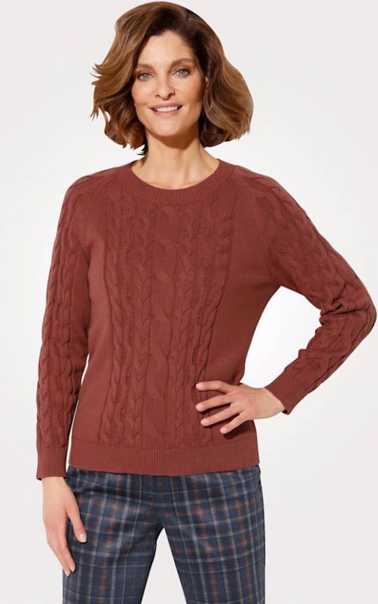 MONA Trui met modieuze raglanmouwen Roest