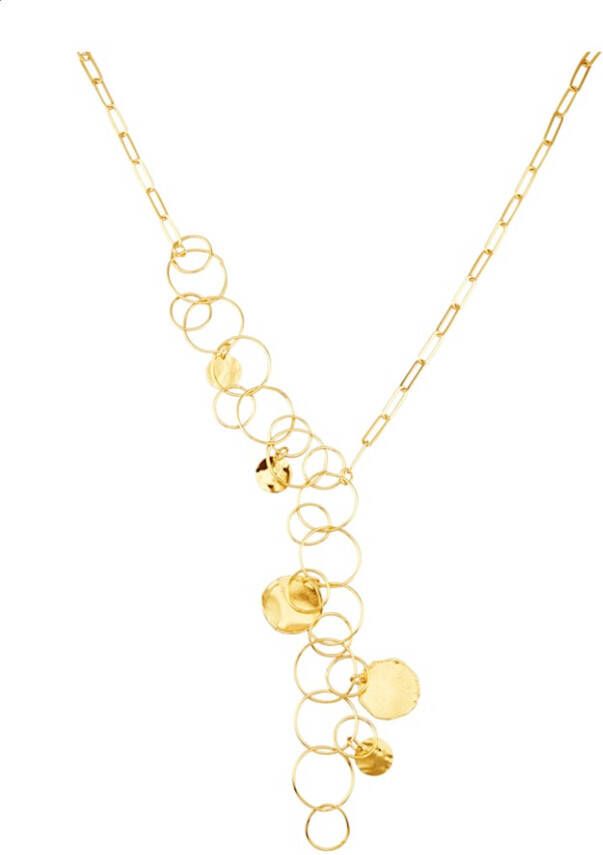 KLiNGEL Collier met pailletten van echt zilver Goudkleur