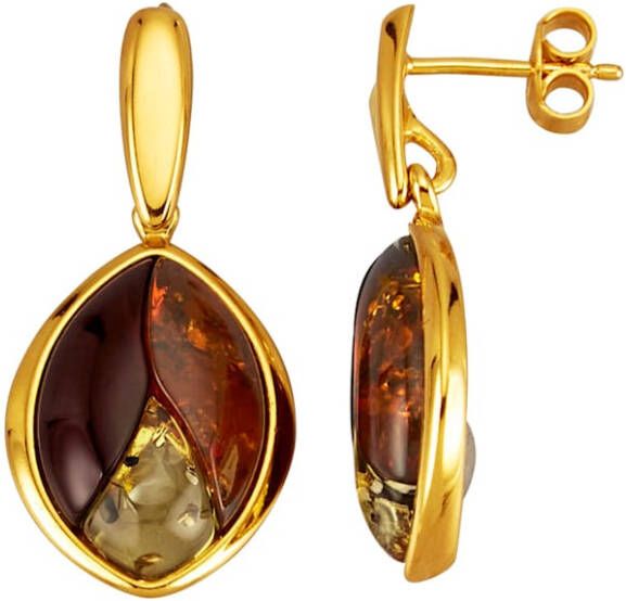 KLiNGEL Oorstekers met barnstenen Geelgoudkleur