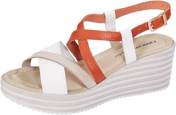 KLiNGEL Sandaaltje in drie harmonieuze kleuren Oranje/Wit/Beige