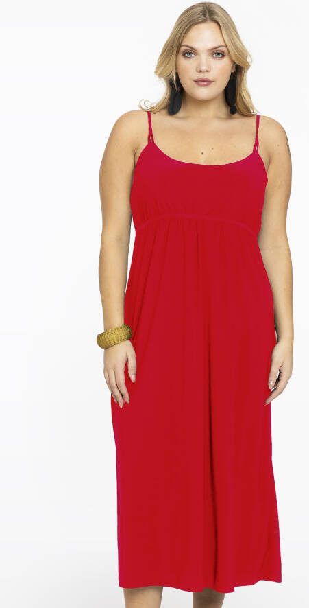 Basics Dress spaghetti elastic waist DOLCE 58/60 red