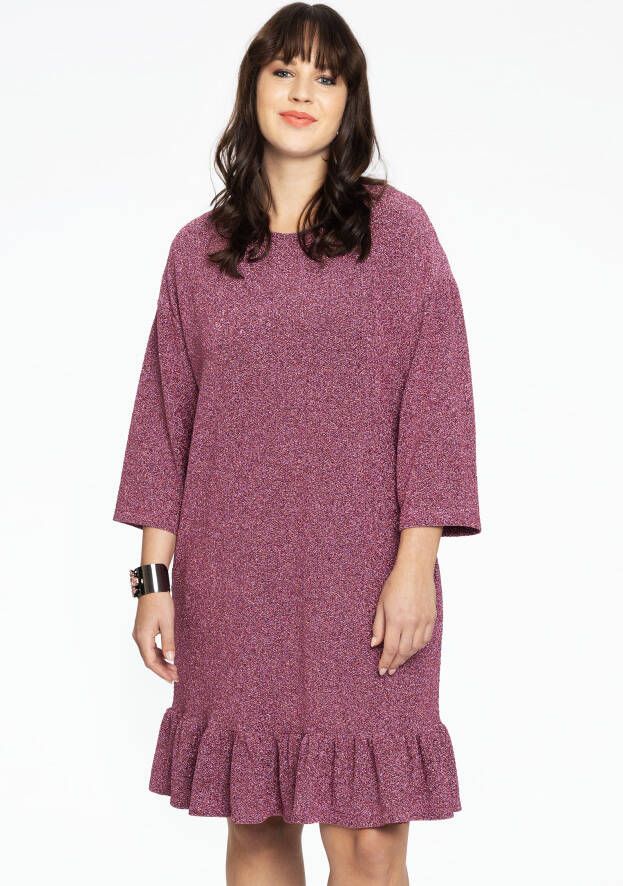 Yoek Jurk met ruches SPARKLE 38/40 pink