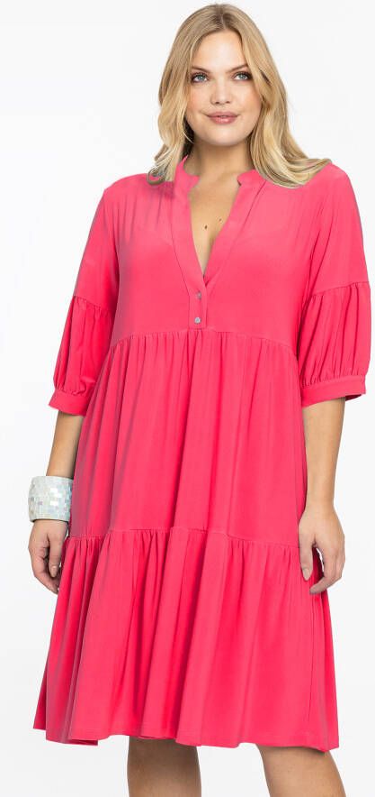 Yoek Jurk met volants DOLCE 42/44 pink