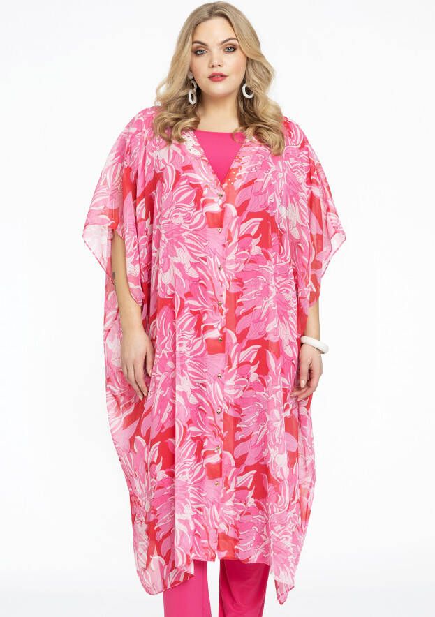 Yoek Kaftan blouse FLORIDA 42/44 red