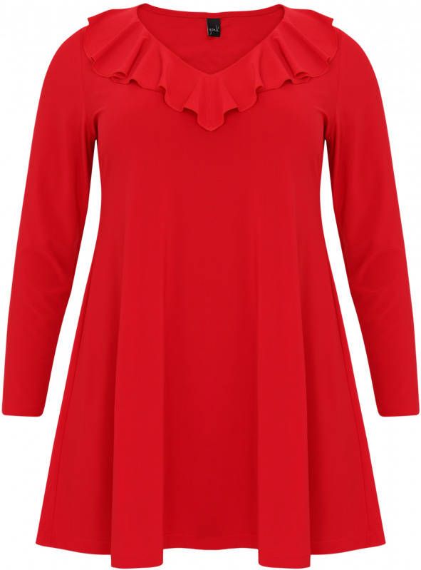 Yoek Tuniek wide bottom ruches DOLCE 42/44 red