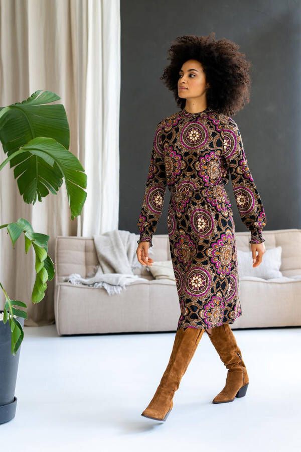 Geisha jurk 27562 20 Roze print